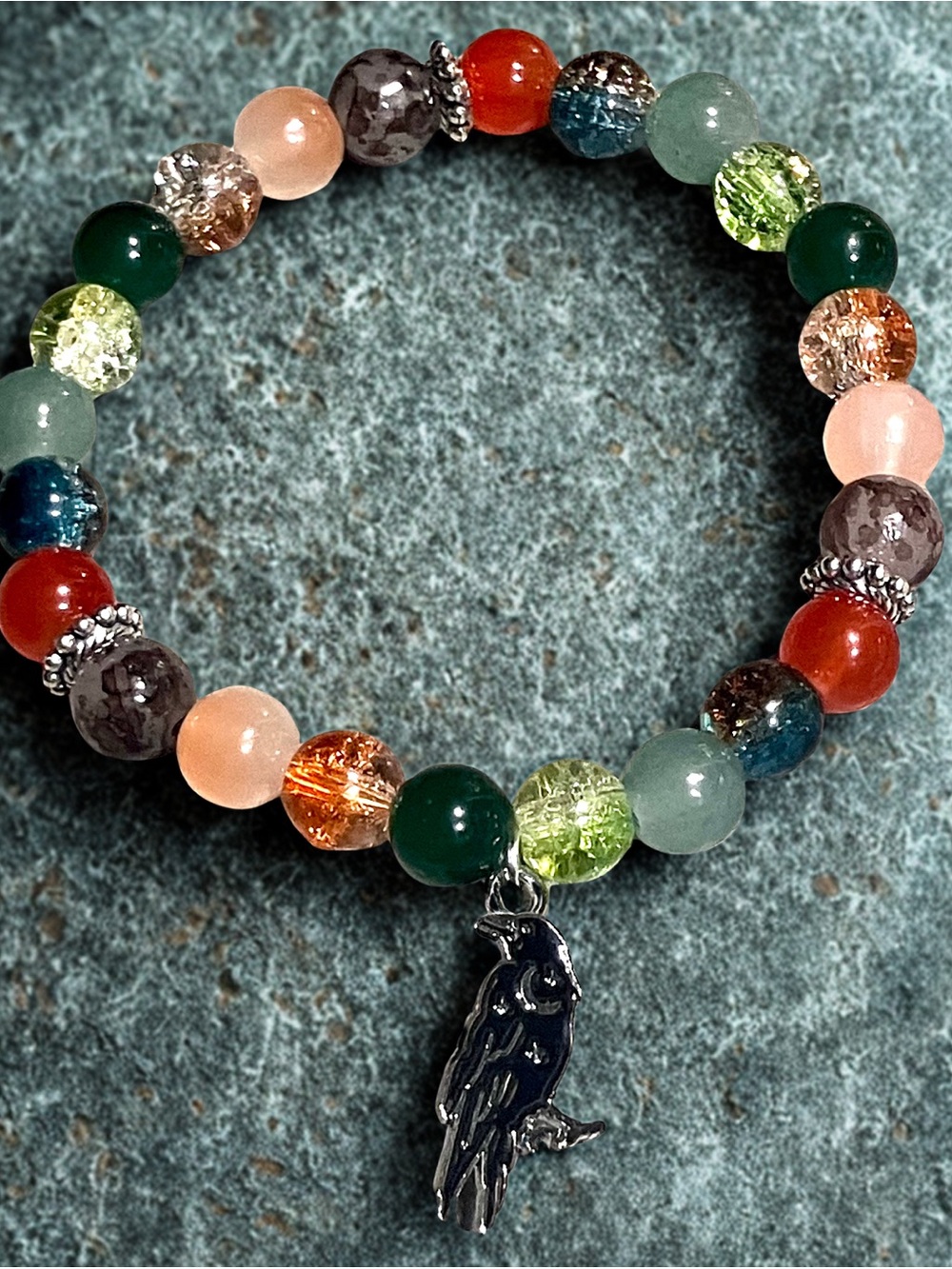 PICK ONE! Raven charm glass beaded bracelet collection - Picture 10 of 10